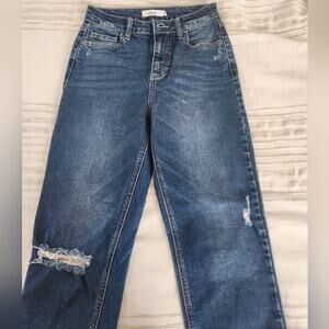 Cello high-waist straight frayed hem denim jeans size 3
